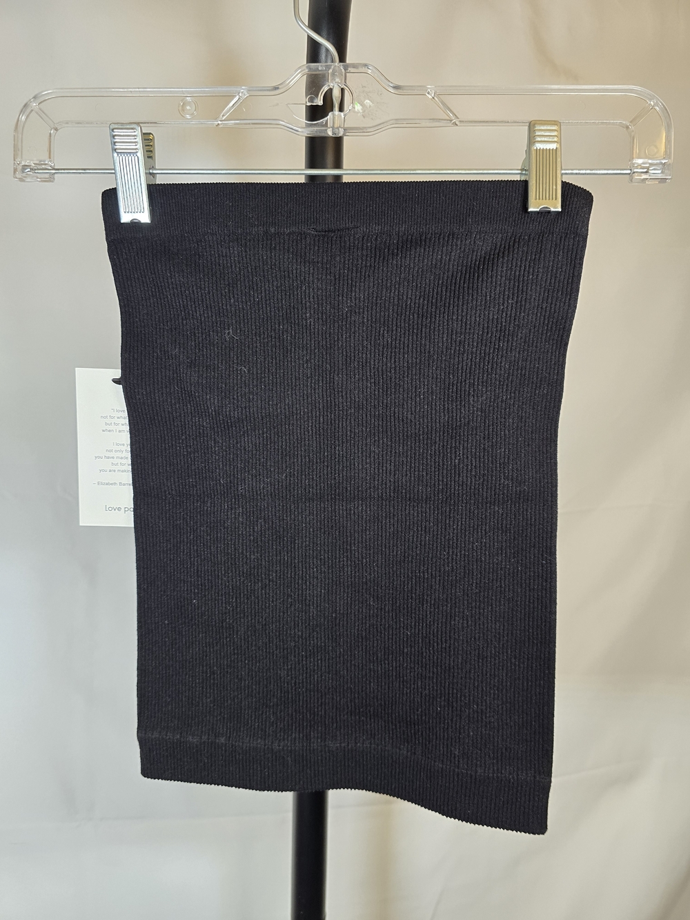 Black Ribbed Ruched Tube Top - Picture 2 of 2